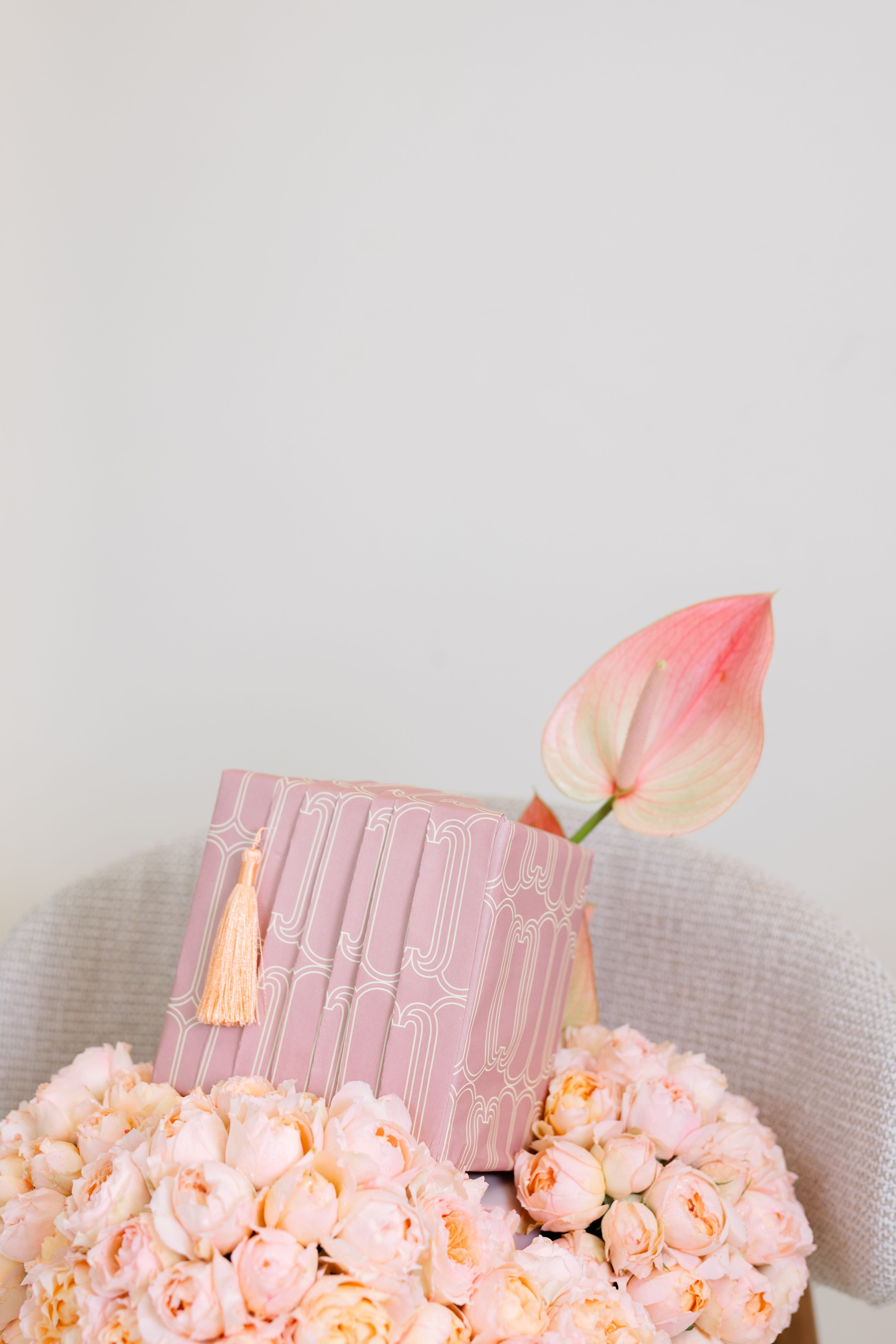 Gifting with a Peach Floral Arrangement in a Box