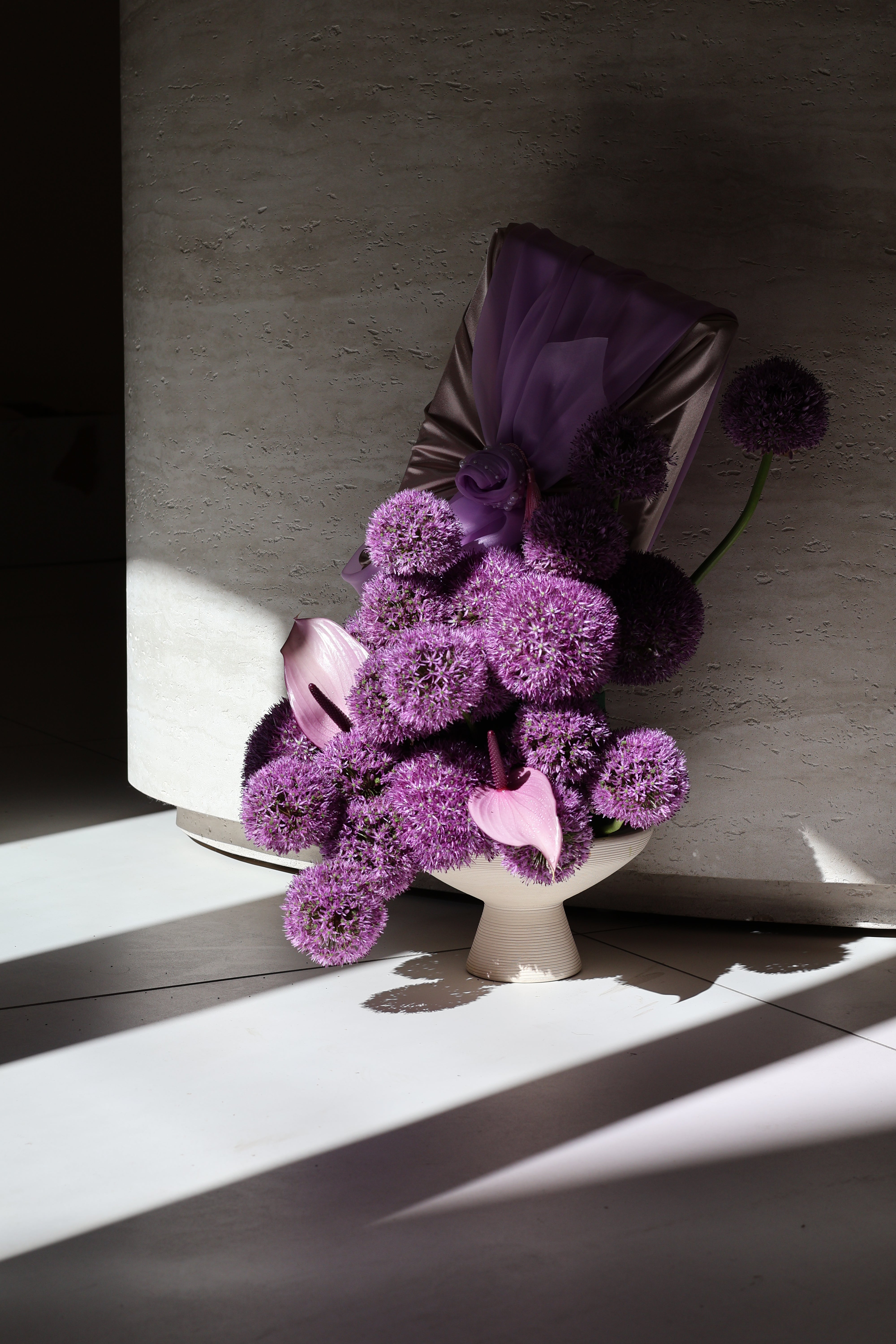 Gifting with a Purple Floral Arrangement in a Vase 2